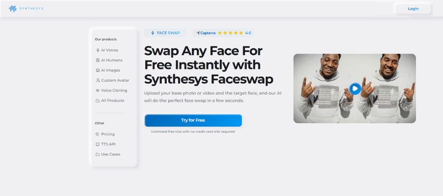 synthesys ai face swap tool